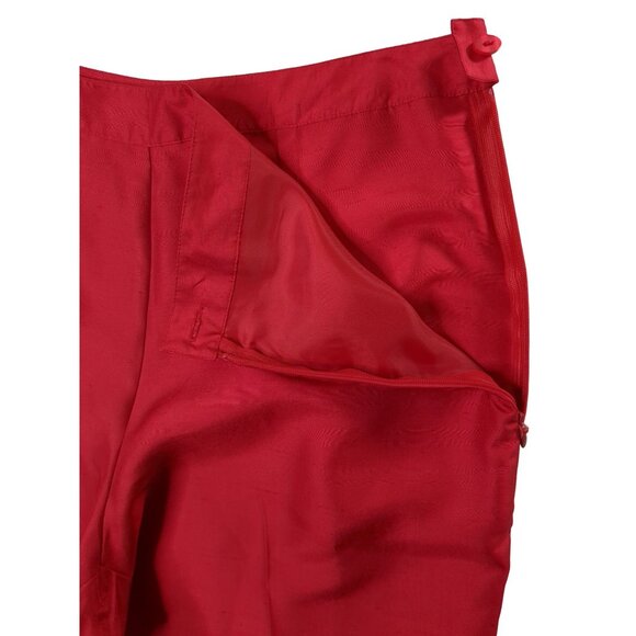 Ice Silk Pants Womens 8 Red Sequin Detail Party Event Occasion Flat Front - Picture 3 of 9